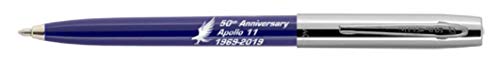 Pluma espacial de astronauta Fisher Space Pen para hombre. Fisher Space Pen Edición especial Apollo 11 50 aniversario Cap-O-Matic Space bolígrafo, tapa cromada, plata/azul. Escribe en cualquier ángulo, incluso en gravedad cero.