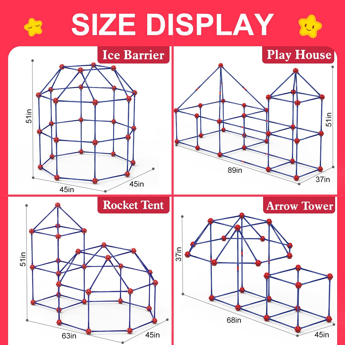 Kit de construcción de fuertes para niños, juguetes de construcción STEM, regalo educativo para niños y niñas desde los 4 años, juego creativo definitivo para actividades