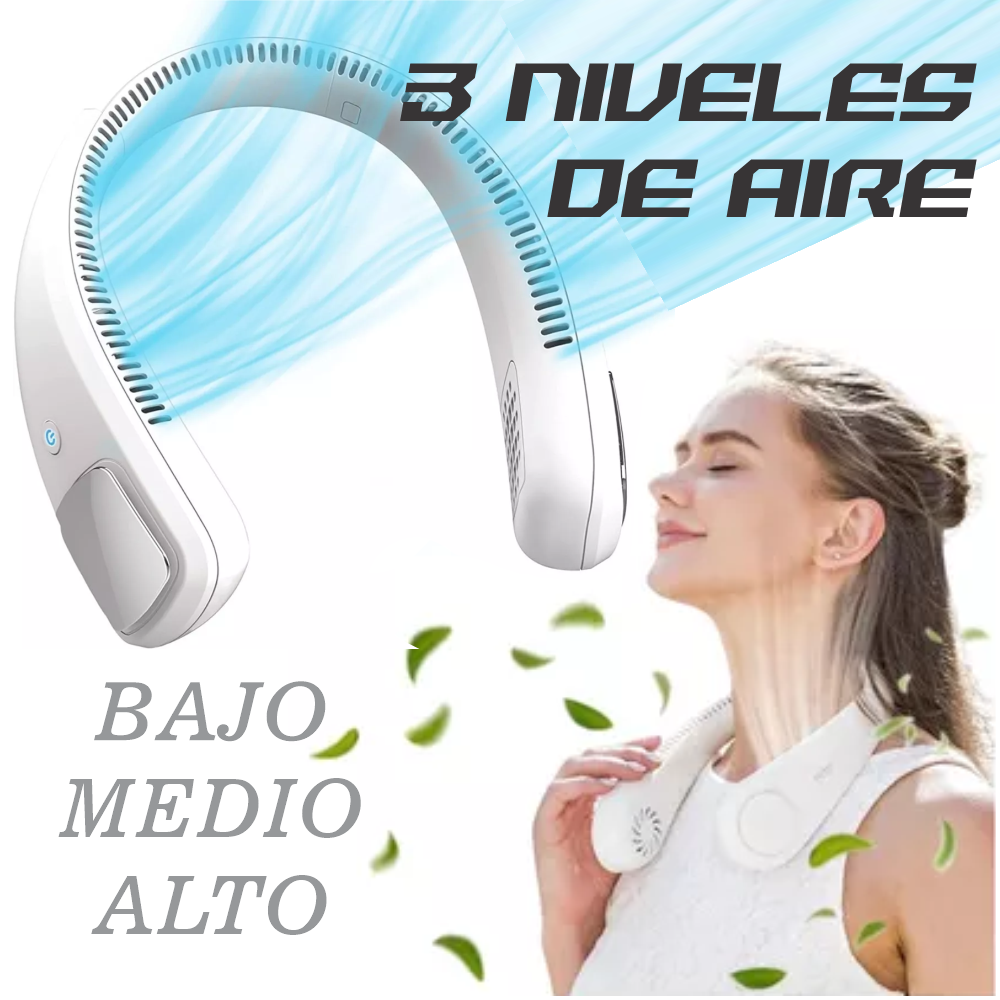 Ventilador de cuello uso Personal aire Portatil Recargable 3 Velocidades