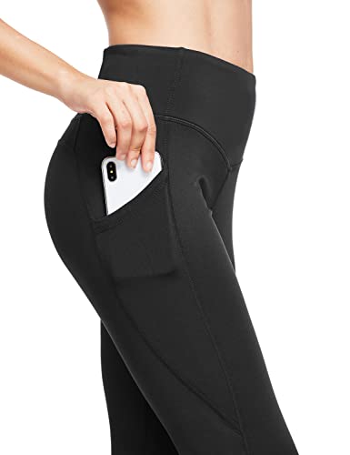 Leggings térmicos con forro de vellón para mujer, cálidos, de cintura alta, pantalones de yoga con bolsillos para clima frío