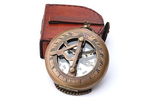 Brújula de reloj de sol de latón - Brújula abierta - Accesorio Steampunk - Regalo único para hombres - Hermoso regalo hecho a mano - Reloj de sol  - Decoración antigua