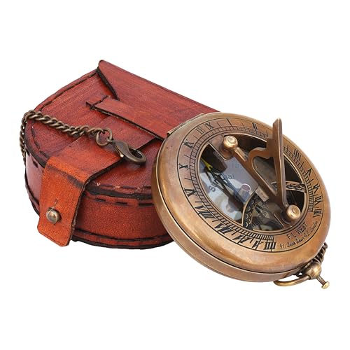 Brújula de reloj de sol de latón - Brújula abierta - Accesorio Steampunk - Regalo único para hombres - Hermoso regalo hecho a mano - Reloj de sol  - Decoración antigua