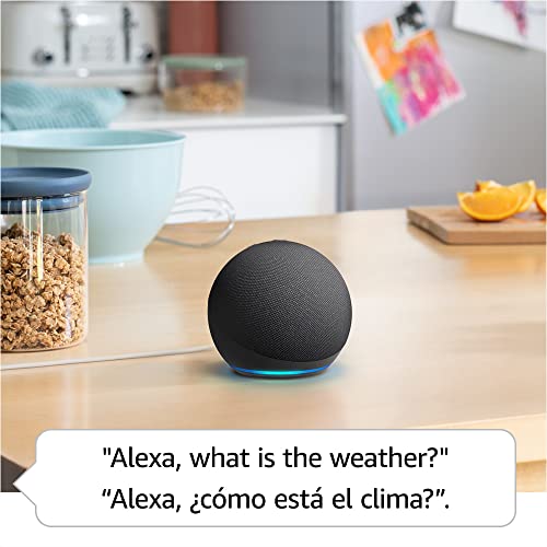 Echo Dot | Parlante inteligente con Alexa . Pídele a Alexa que te dé actualizaciones del clima y que ponga timers con tan solo usar la voz. Incluso puedes obtener respuestas a tus preguntas y pedirle chistes.