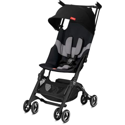 gb Pockit+ - Cochecito de viaje ligero ultra compacto, plegable, con toldo y asiento reclinable en terciopelo negro