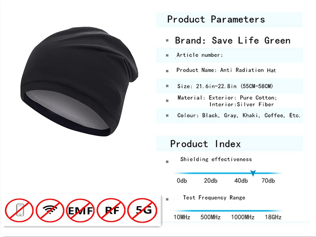 Sombrero anti-radiación que protege eficiencia 99,99% Cap 5G WiFi EMF RF