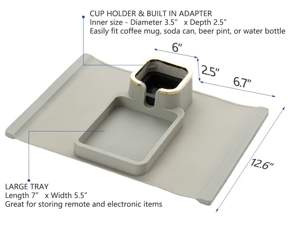 Bandeja para portavasos de sofá, soporte de silicona para bebidas para sofá, fuerte y pesado para teléfono/control remoto, regalos para mamá, papá, familia