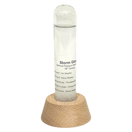 Fitzroy Storm - Predictor de tiempo. Adorno para mesa de cristal, contiene líquidos especiales dentro del tubo de vidrio para predecir los cambios en el clima