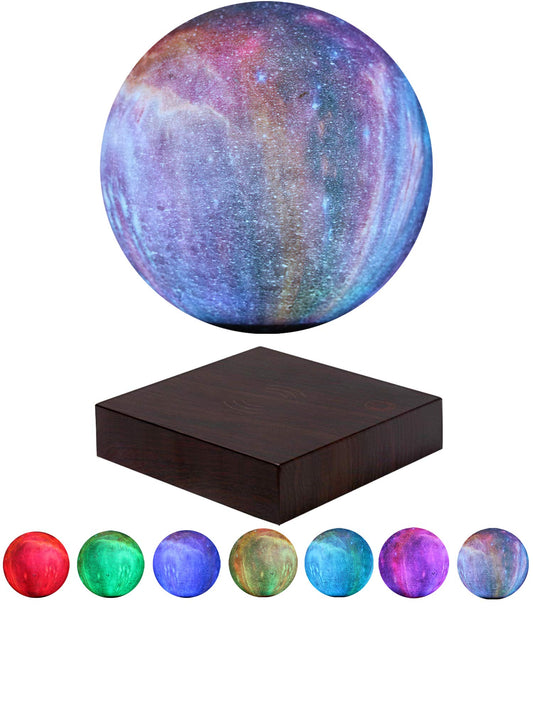 VGAzer Lámpara de luna levitante flotante y gira en el aire libremente con luces LED que cambian gradualmente entre 7 colores, luz decorativa para niños, amantes y amigos (base cuadrada)