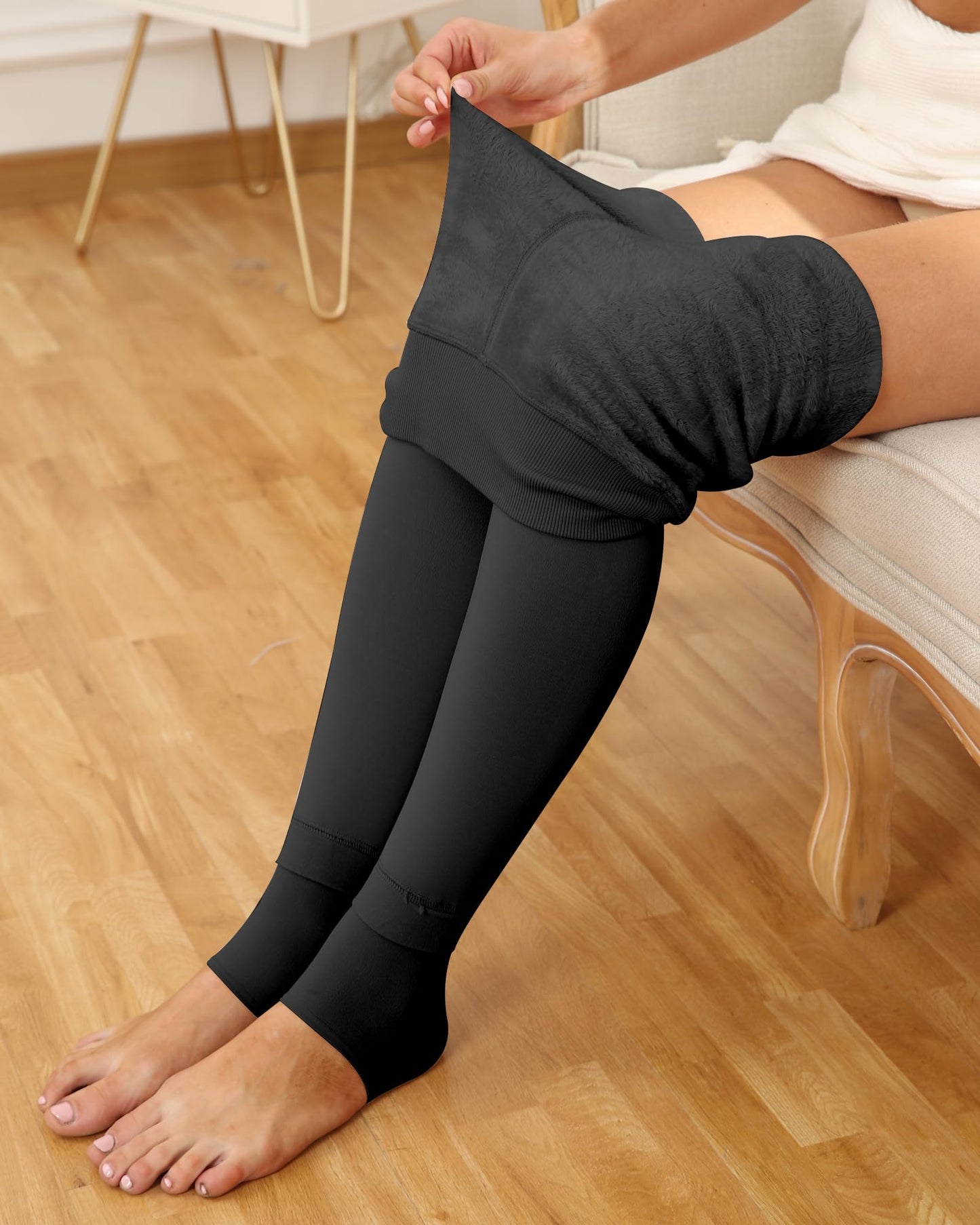 Leggings con forro de vellon de terciopelo para mujer, Leggings cálidos, gruesos y suaves de longitud completa. Comodidad y protección contra el clima frío