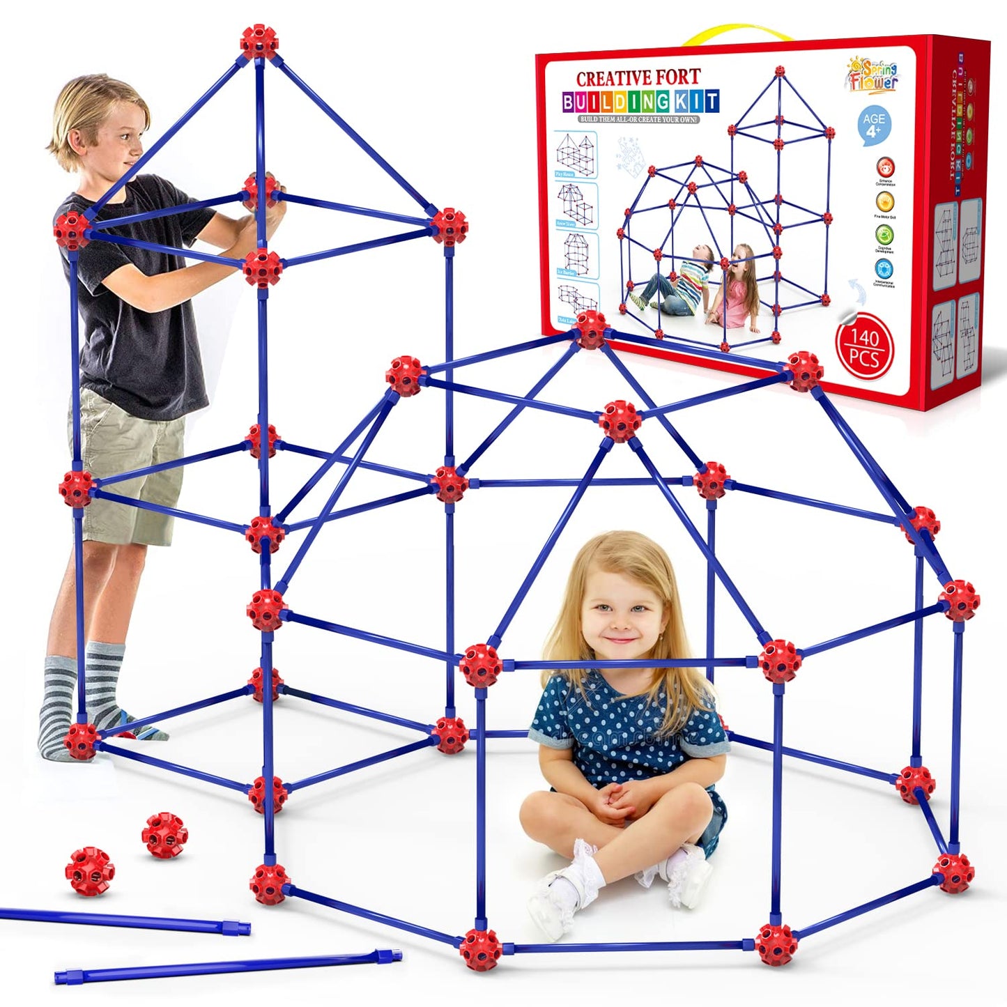 Kit de construcción de fuertes para niños, juguetes de construcción STEM, regalo educativo para niños y niñas desde los 4 años, juego creativo definitivo para actividades