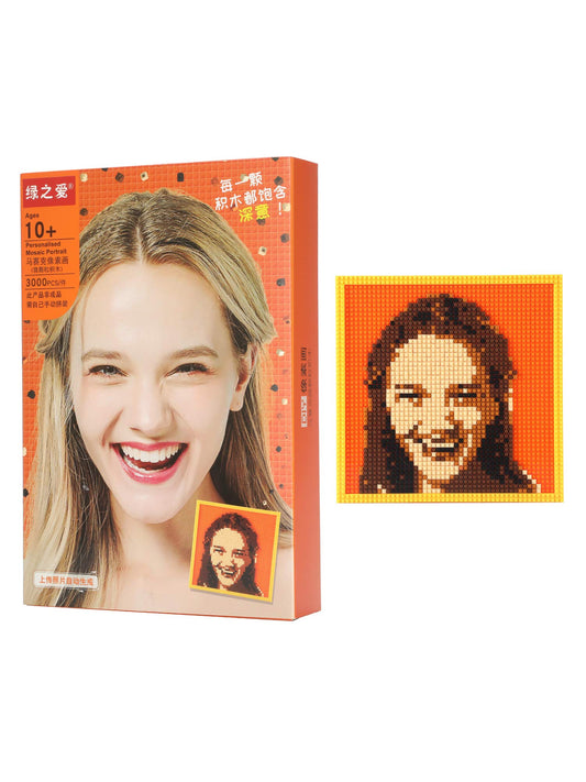 Kit de construcción de retratos, mosaico personalizado para adultos y niños, arte de ladrillos para personalizar tu propia foto, crear imagen, regalo único (pequeño/7.8 x 7.8 pulgadas)