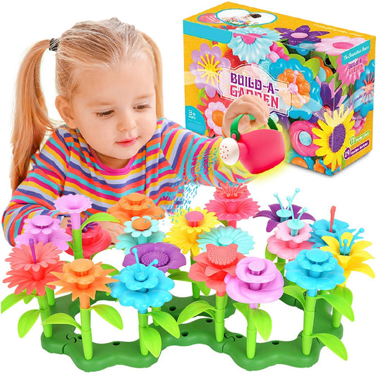 Juguete de construcción de jardín de flores, juguetes de clasificación y apilamiento, manualidades para niños, juguetes de regalo para niños desde los 3 años