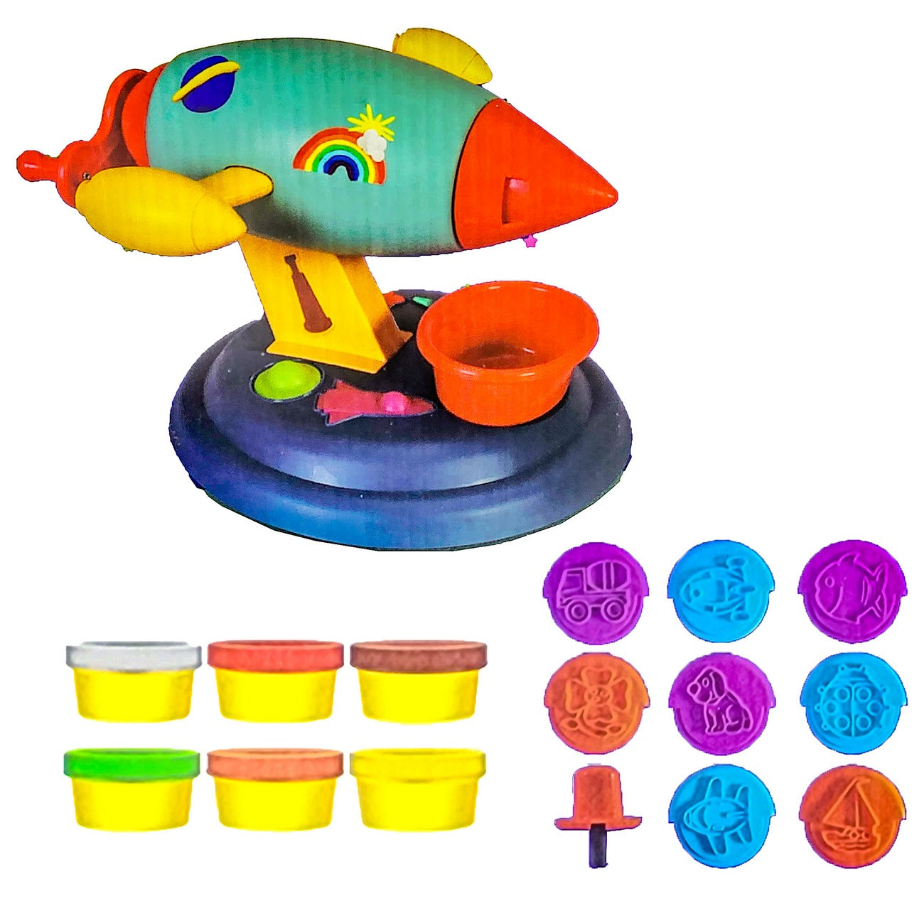 Set / Kit Aventura Espacial Nave Planeta Plastilina Juguete